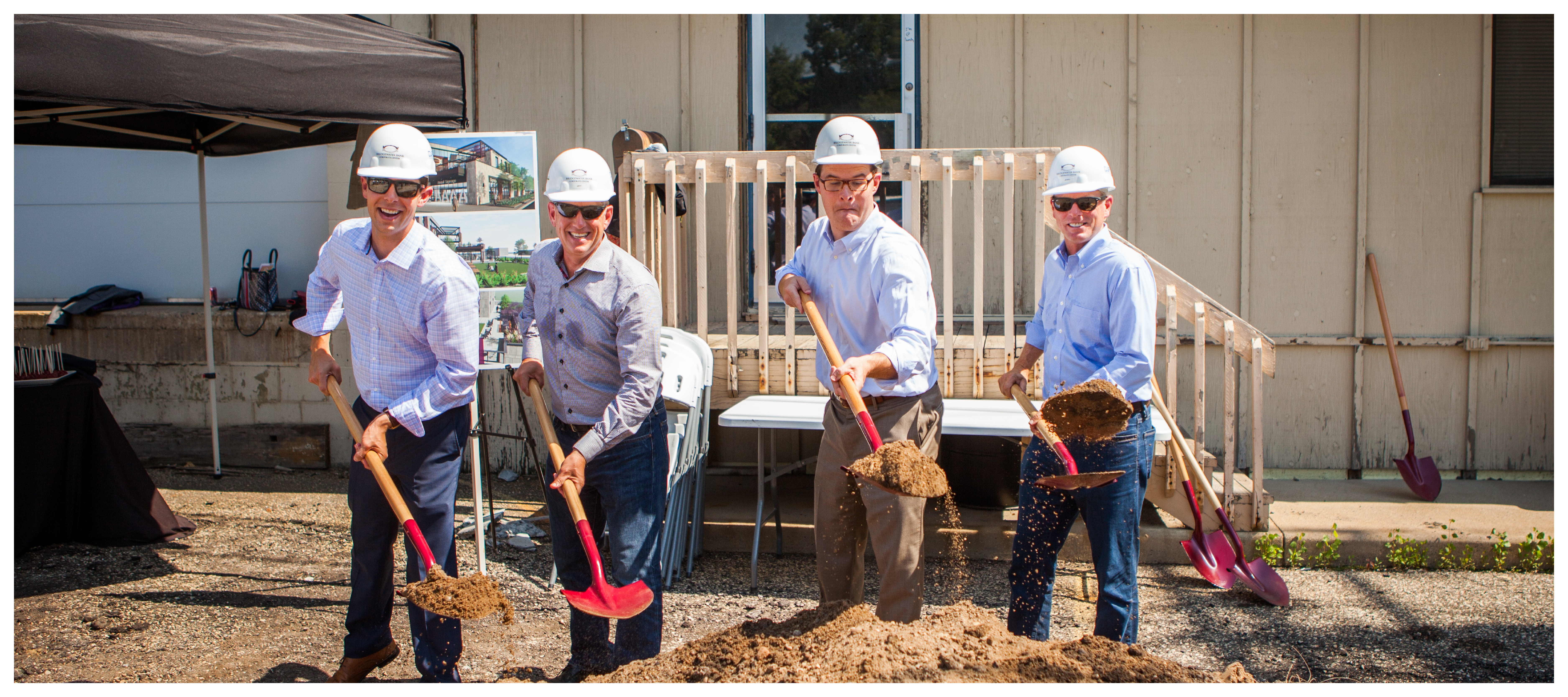 Photo of Leadership members at CashBank Group Corporate Center groundbreaking.